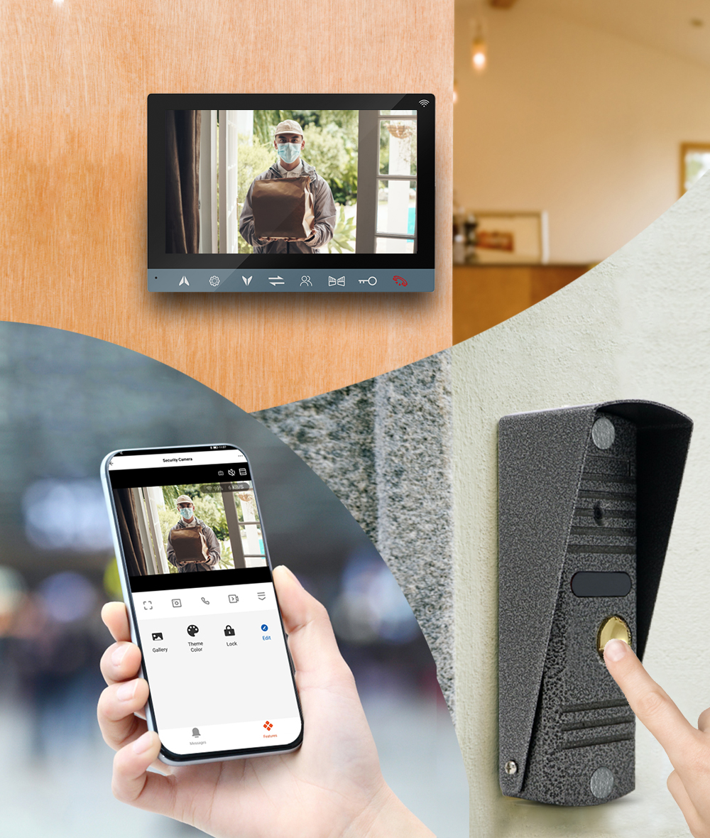 Hayway-Tuya Home Video Intercomunicador, campainha de vídeo sem fio WiFi, suporte a apartamento, detecção de movimento, gravação automática, intercomunicador de vídeo, 1080P