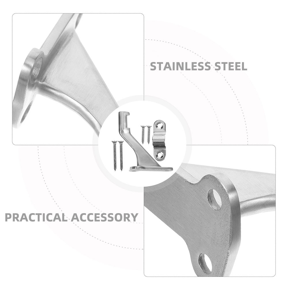 2Sets Stair Handrail Brackets Metal Stair Railing Support Smooth Touch Easy Install for Indoor Staircase Hand Railings
