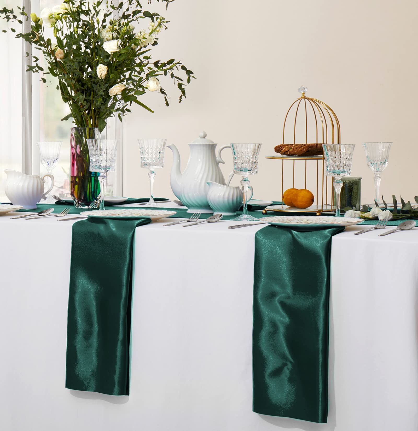 12PCS Wedding Red Satin Napkin 30x30cm Wholesale Soft Table Napkins for New Year Christmas Decoration Party Dinner Table Decor