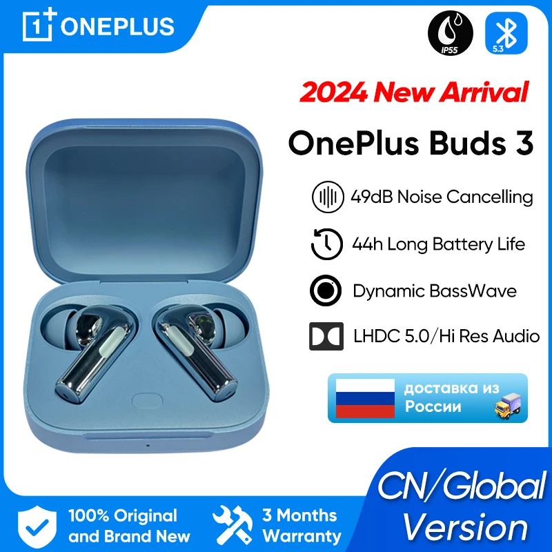 Глобальная версия OnePlus Buds 3 TWS наушники 49 дБ с активным шумоподавлением Bluetooth 5,3 настоящие беспроводные наушники-вкладыши