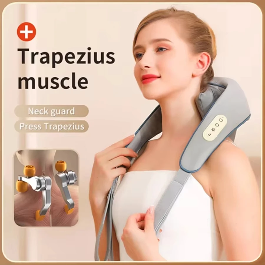 Massageador sem fio para pescoço e costas, pescoço e ombro, massagem xale, pescoço, cervical, relaxante, trapezius