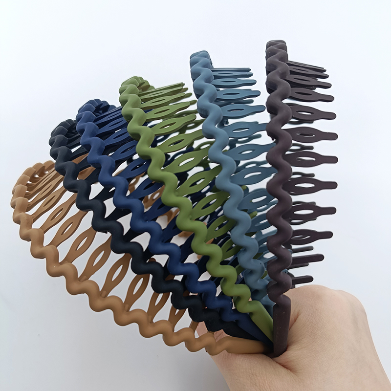 1/2/3 stücke Haar Clip Matt Farbe Stirnband frauen Nicht-slip Band Zähne Einfache Druck Stirnband gesicht Stirnband Haar Zubehör