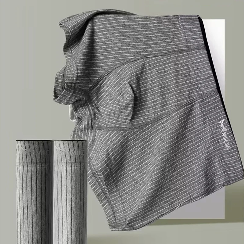 MiiOW 4Pcs Baumwolle männer Boxer Unterwäsche Graphene Antibakterielle Mann Badehose Atmungs Gestreiften Männer Unterhose Boxer Männlichen Höschen