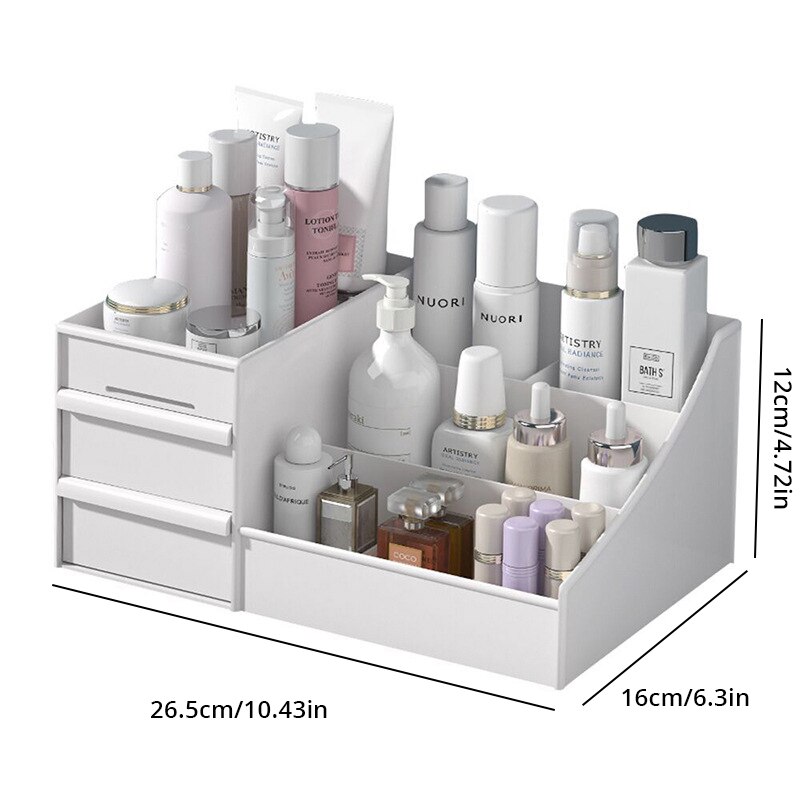 New Drawer Makeup Storage Box Dormitory Finishing Plastic Shelf Cosmetics Skin Care Dressing Table Desktop Makeup Storage Box