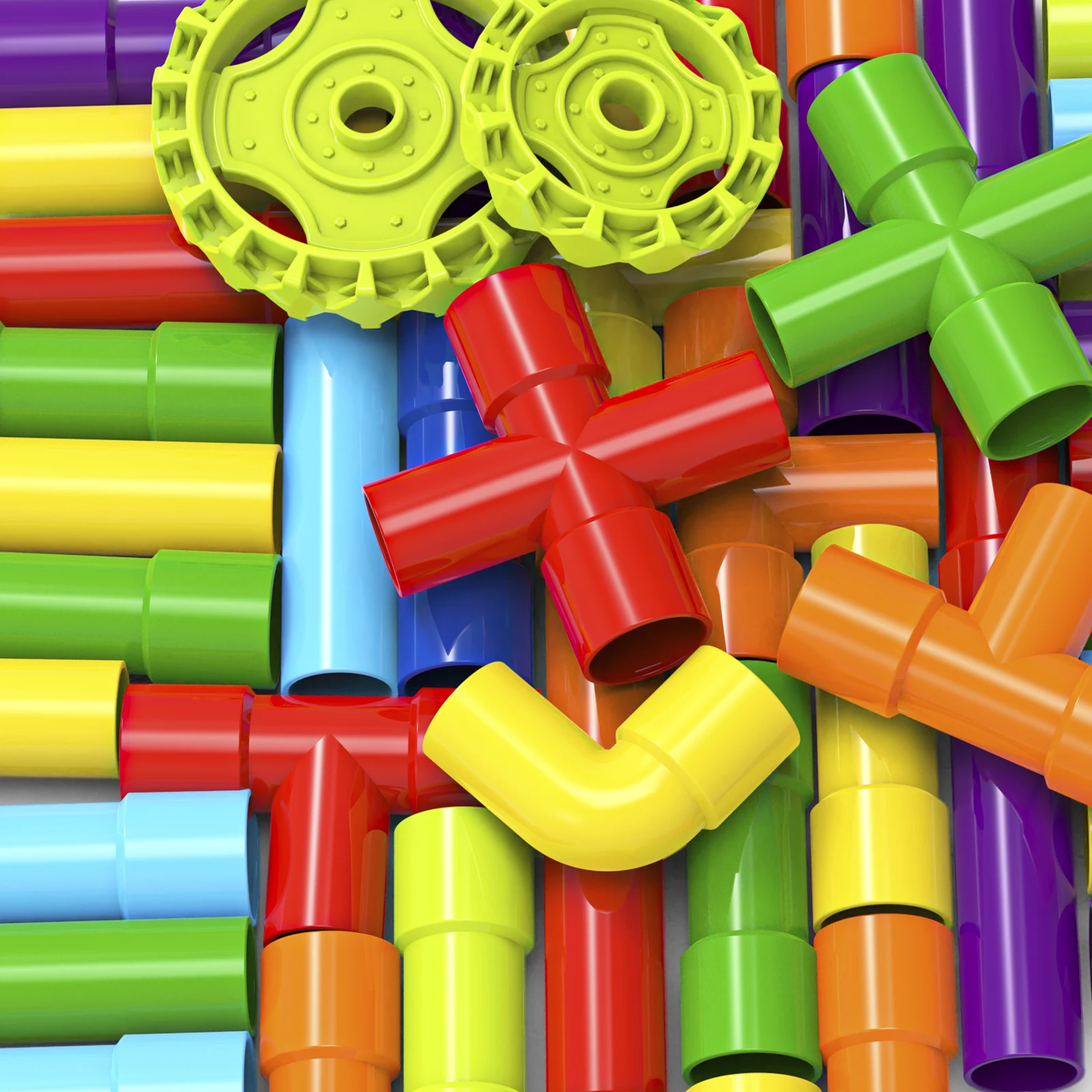 Construção por emenda de tubos de água com blocos de construção brinquedos DIY