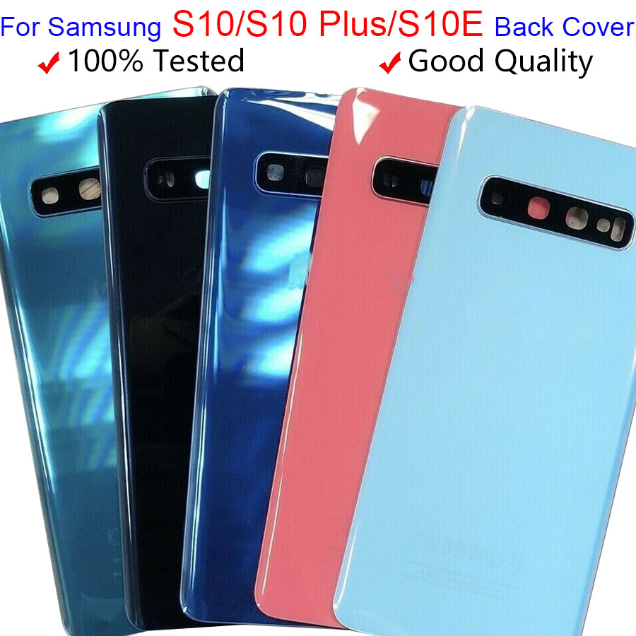 バックガラス交換用新しい S10 S10e S10 プラス S10+ バッテリーカバーリアドアハウジングケースカメラガラスレンズフレーム