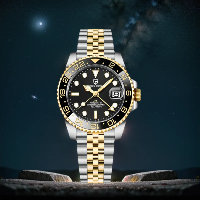 PAGANI DESIGN Nieuw PD-1662 mechanisch herenhorloge Top saffierglas GMT horloge 100M waterdicht automatisch mechanisch herenhorloge