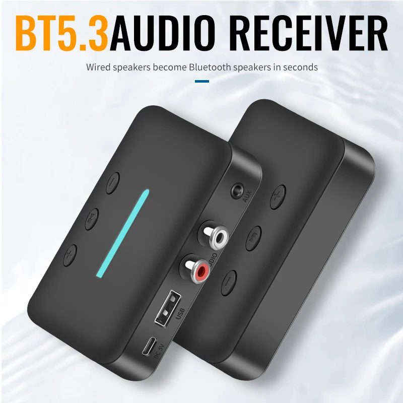 Bluetooth 5.3 Audio Receiver 3.5mm AUX RCA USB U-Disk Stereo Music Wireless Audio Adapter For PC TV Car Kit Speaker Amplifier