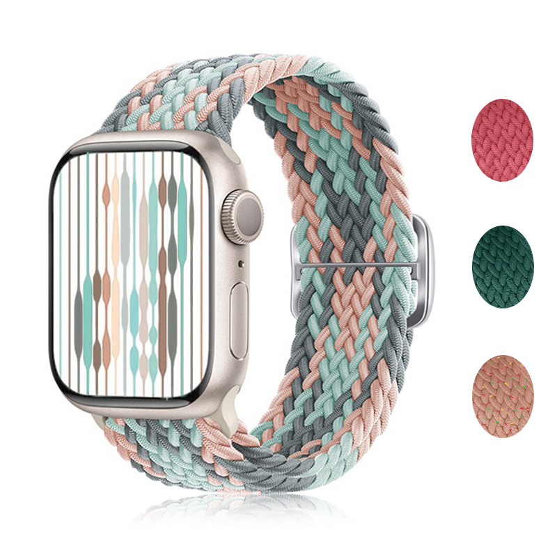 Correa trenzada para Apple watch band 45mm Ultra 2 49mm 44mm 40-41mm 42-46mm pulsera elástica ajustable serie 10 9 8 7 3 5 se 6 4
