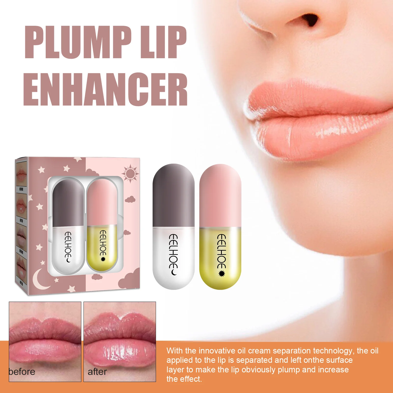 Bálsamo labial hidratante anti rachaduras hidratante labial plumper anti-secagem desbotamento linhas labiais aumentar a elasticidade batom cuidados com os lábios