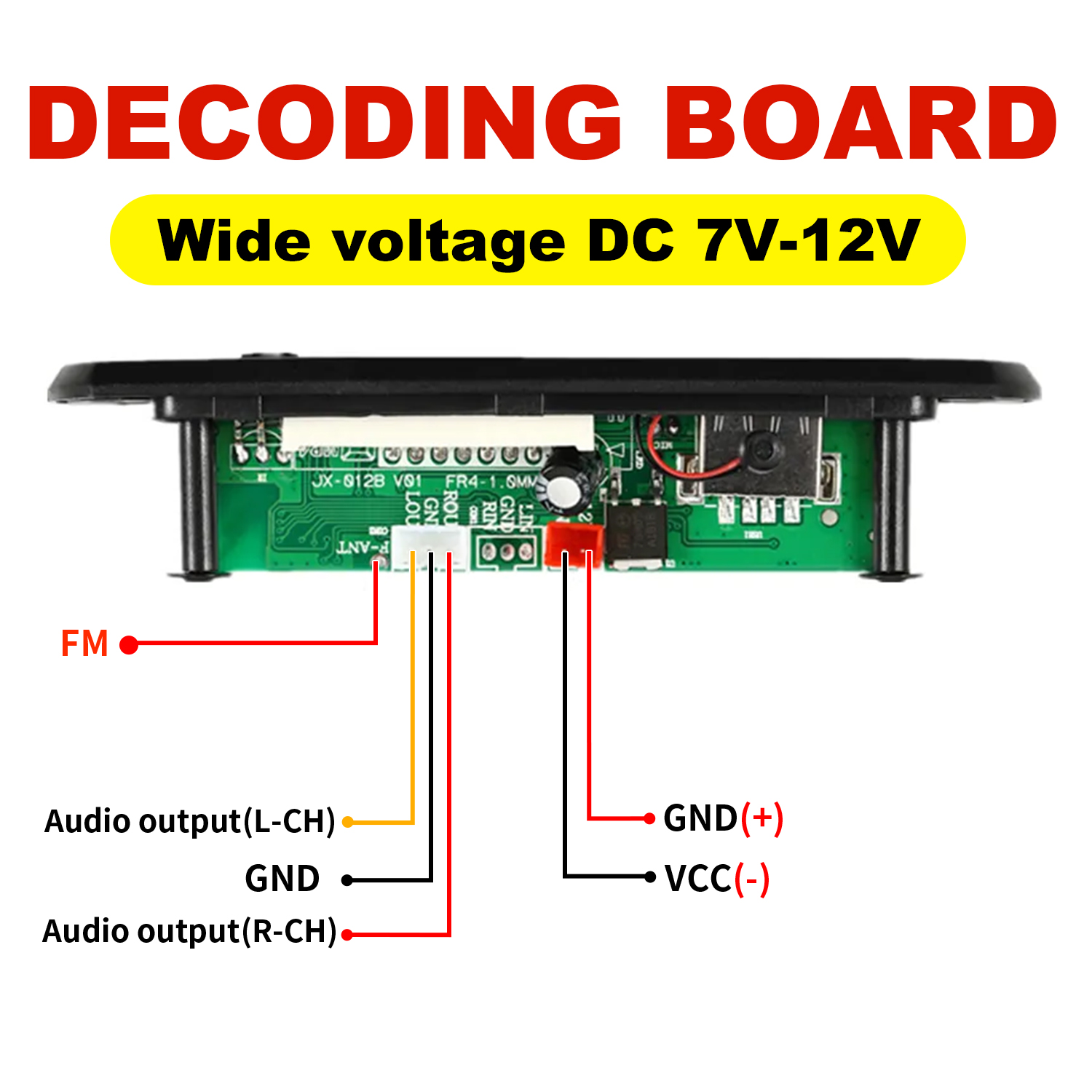12v bluetooth 5.0 mp3 player placa decodificadora sem fio pasta comutação usb tf fm módulo chamada rádio kit carro para alto-falante