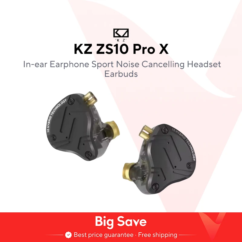 KZ ZS10 PRO X HIFI Bass Metal hybrydowe słuchawki douszne sportowe słuchawki douszne z redukcją szumów
