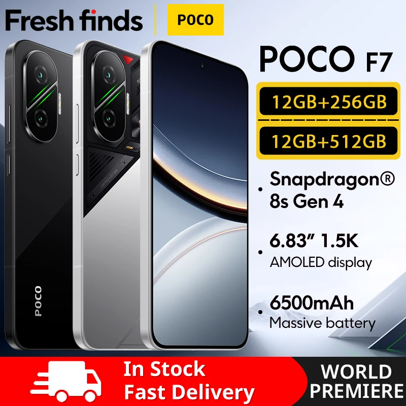 【Estreno mondiale】POCO F7 5G Versione globale Snapdragon ®   8s Gen 4 NFC 6.83 Display AMOLED 1.5K Fotocamera 50MP OIS 6500mAh Smartphone