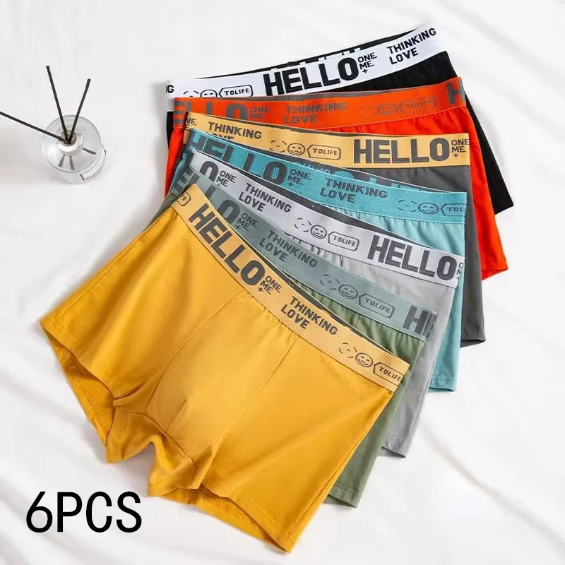 6pieces Mens Underwear  Pure Men Panties Shorts Breathable Boxer Shorts Comfortable soft