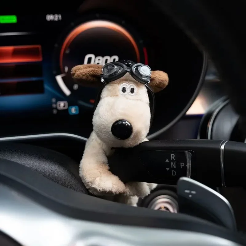 Decoração de embreagem de cachorro de pelúcia limpador de carro interruptor de sinal de volta decoração bonito cão limpador de carro boneca acessórios interiores