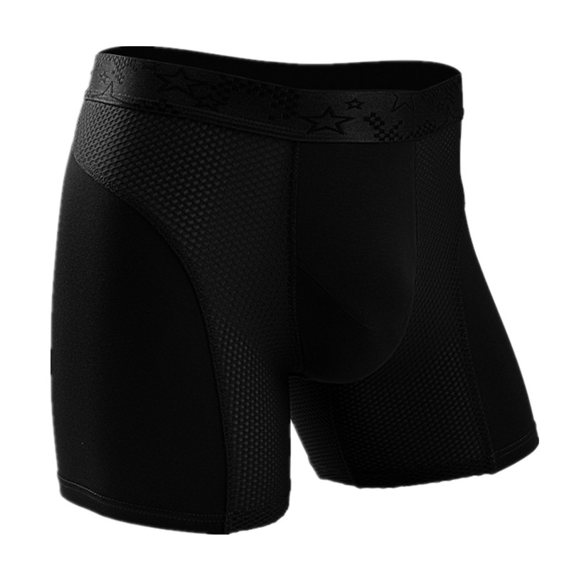 Bielizna męska modalne bokserki Homme solidna siateczka oddychająca etui majtki męskie kalesony z długimi nogawkami Cueca Calzoncillos L-6XL