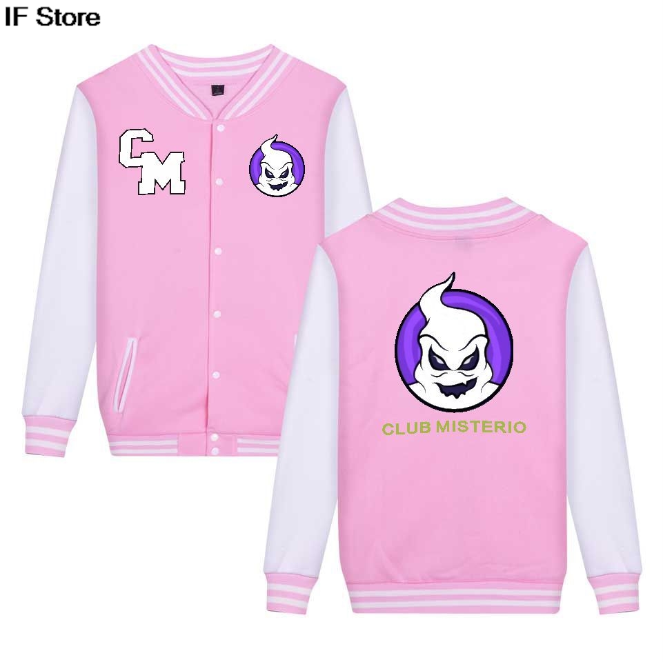 CLUB MISTERIO Veste de baseball pour hommes et femmes – Populaire édition de podcast espagnole Hip Hop Streetwear Printemps Tendance Hommes Femmes Vestes