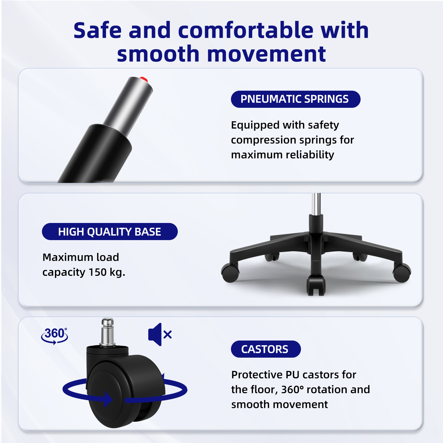 Bureaustoel Ergonomisch Liggend 90 ° -135 ° ,Bureaustoel met lendensteun, Computerstoel Verstelbare hoofdsteun, woonkamerstoelen