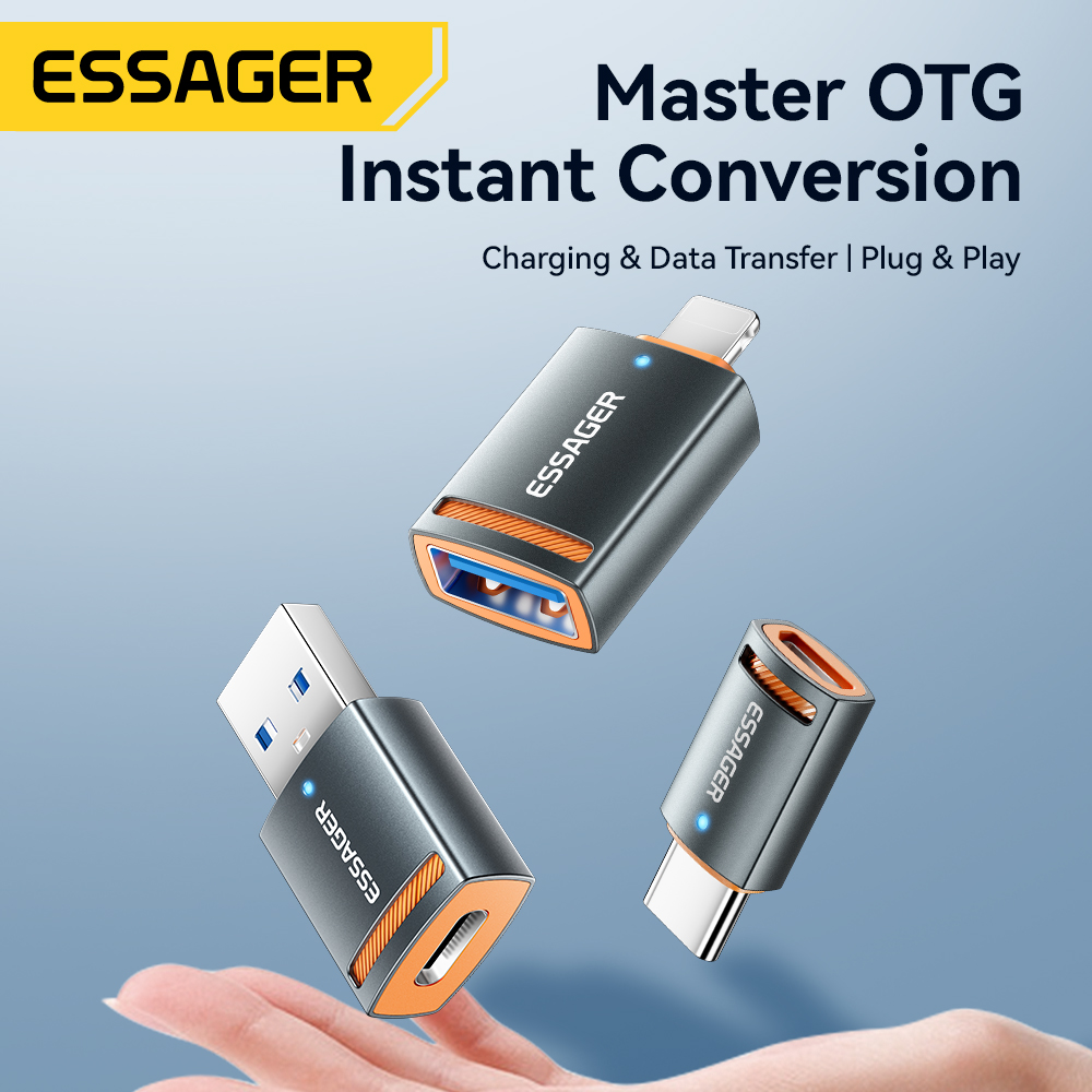 Essager USB3.0 OTG アダプター Type-C USB-A マイクロメス - USB マイクロ iP Type-C オスコンバーター Macbook Xiaomi iPhone OTG アダプター用