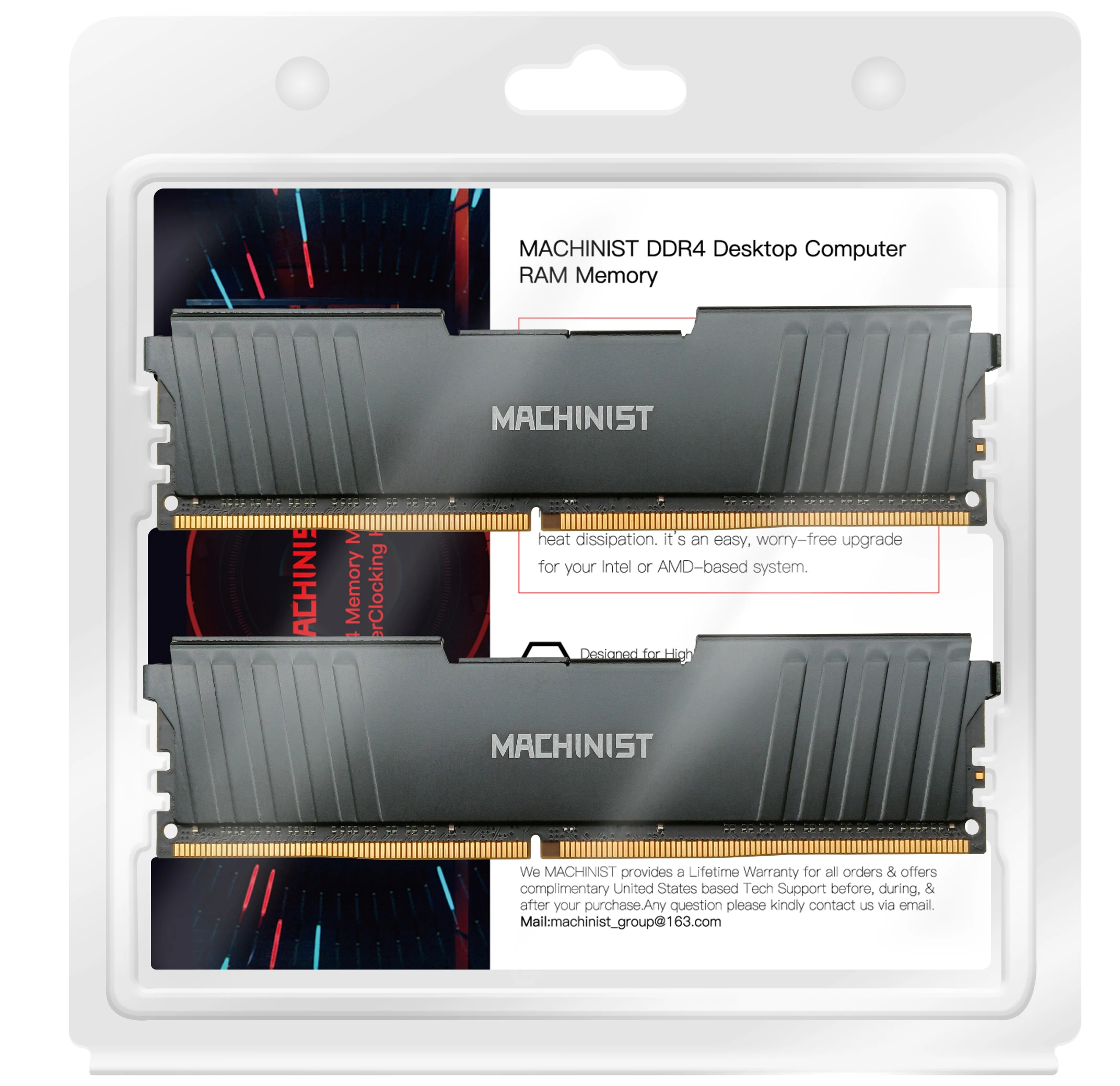 MASCHINIST DDR4 16 GB RAM ECC 2133 MHz Speicherunterstützung Kühlkörper DDR4 RAM PC DIMM für Motherboards der X99 PR9 RS9 K9 MR9A-Serie