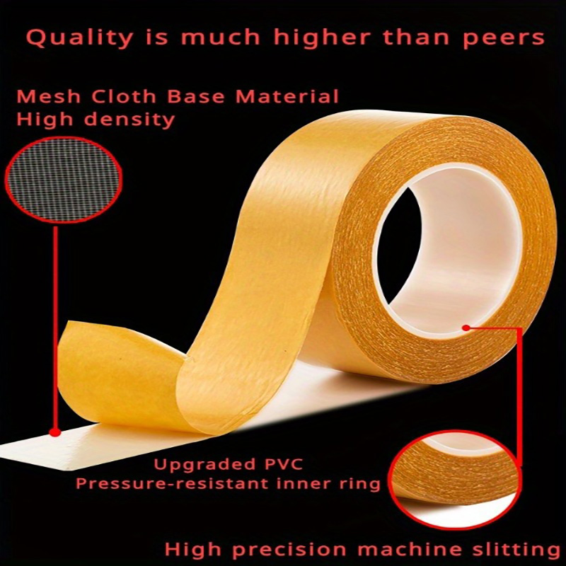 Super Traceless Carpet Adhesive Double Sided Cloth Base Tape With Strong Fixation High Viscosity For Waterproof Translucent Mesh