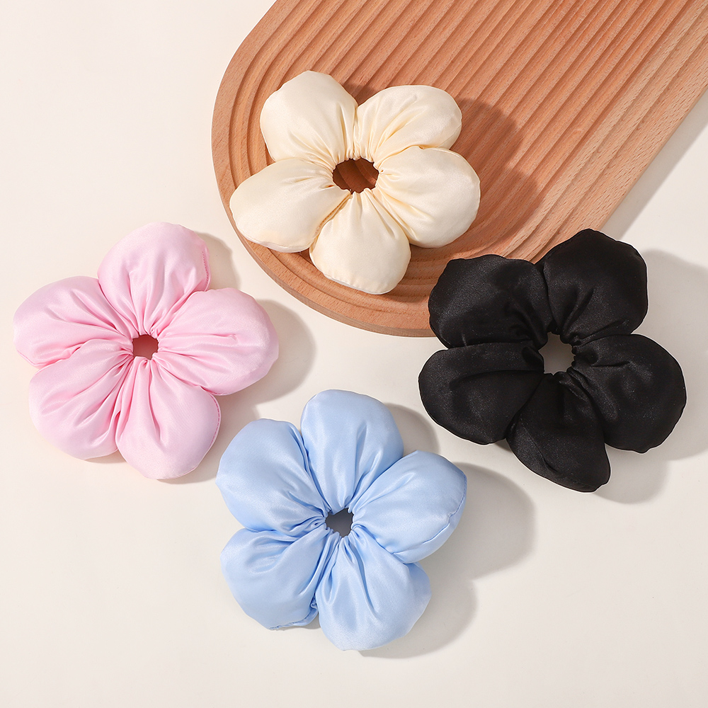 Koreaanse oversized blauwe bloem Chouchou haarbanden dames meisjes trendy ontwerp rubberen elastische haarband vakantie haaraccessoires