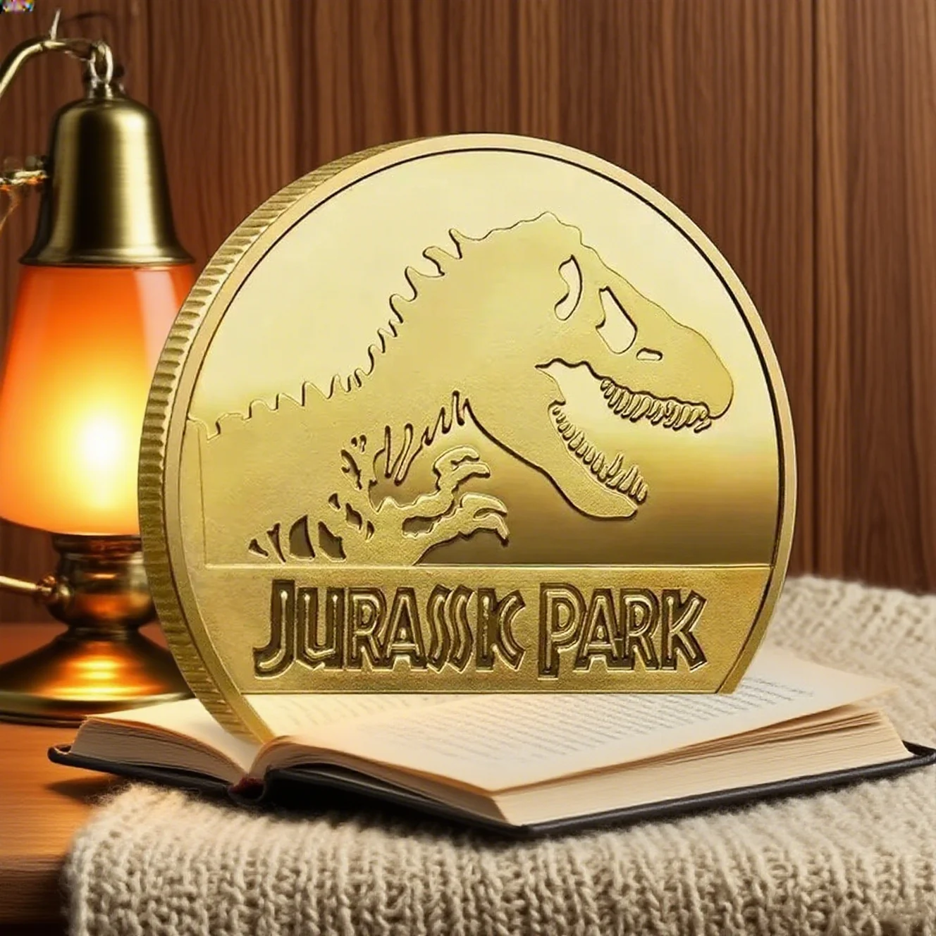 Moneta souvenir REPLICA Monete commemorative Medaglione Distintivi Monete Jurassic Park Dinosauri Monete