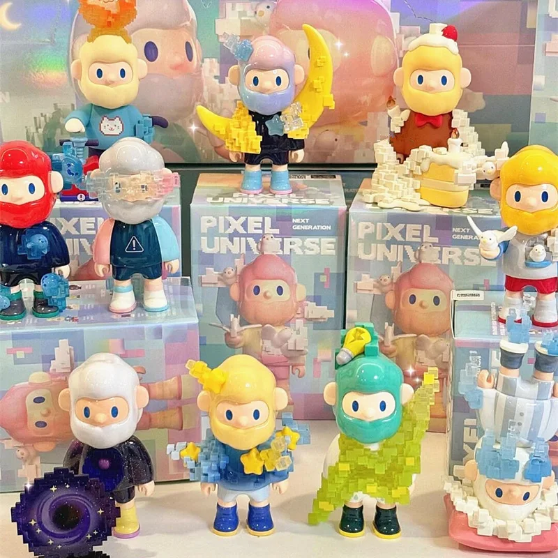 Miniso FARMER BOB Next Generation Pixel Full Universe Trend Blind Box Handmade Doll Desktop Ornaments Girls Holiday Gift