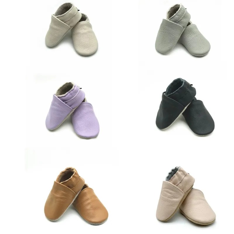 Sapatos de bebê de couro de vaca botas de solas macias antiderrapantes calçados da criança primeiros acordes meninos e meninas chinelos