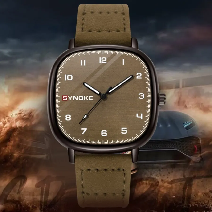 Synoke männer quarzuhr mode einfache business gürtel quarz uhr für männer uhr student armbanduhr sport nicht mechanisch