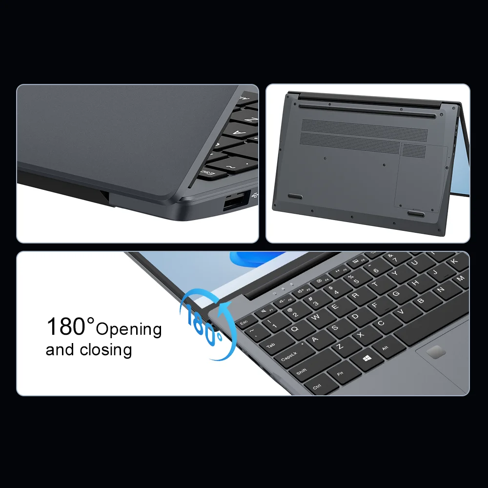 Ninkear Laptop N15 Air 15.6" FHD IPS 16GB DDR4 512GB SSD Intel N95 180° Flip with Fingerprint Unlock Backlit Keyboard Windows 11
