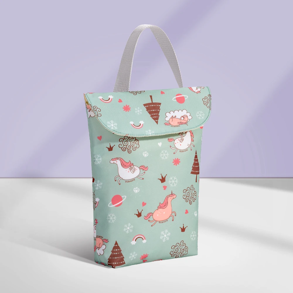 Sunveno กระเป๋าใส่ผ้าอ้อมเด็ก Organizer Reusable กันน้ำเปียก/ผ้าแห้งกระเป๋า Mummy Storage กระเป๋าผ้าอ้อมสำหรับผ้าอ้อมเสื้อผ้า