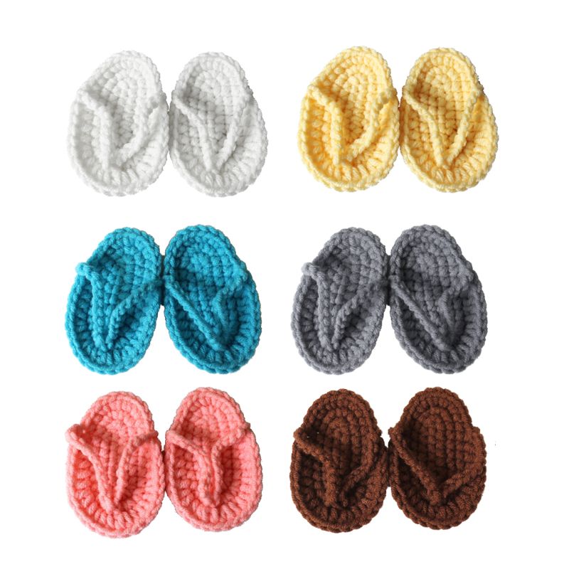 Pantoufles faites à la main pour nouveau-né, accessoires de photographie, mini crochet, chaussures pour bébé, A2UB