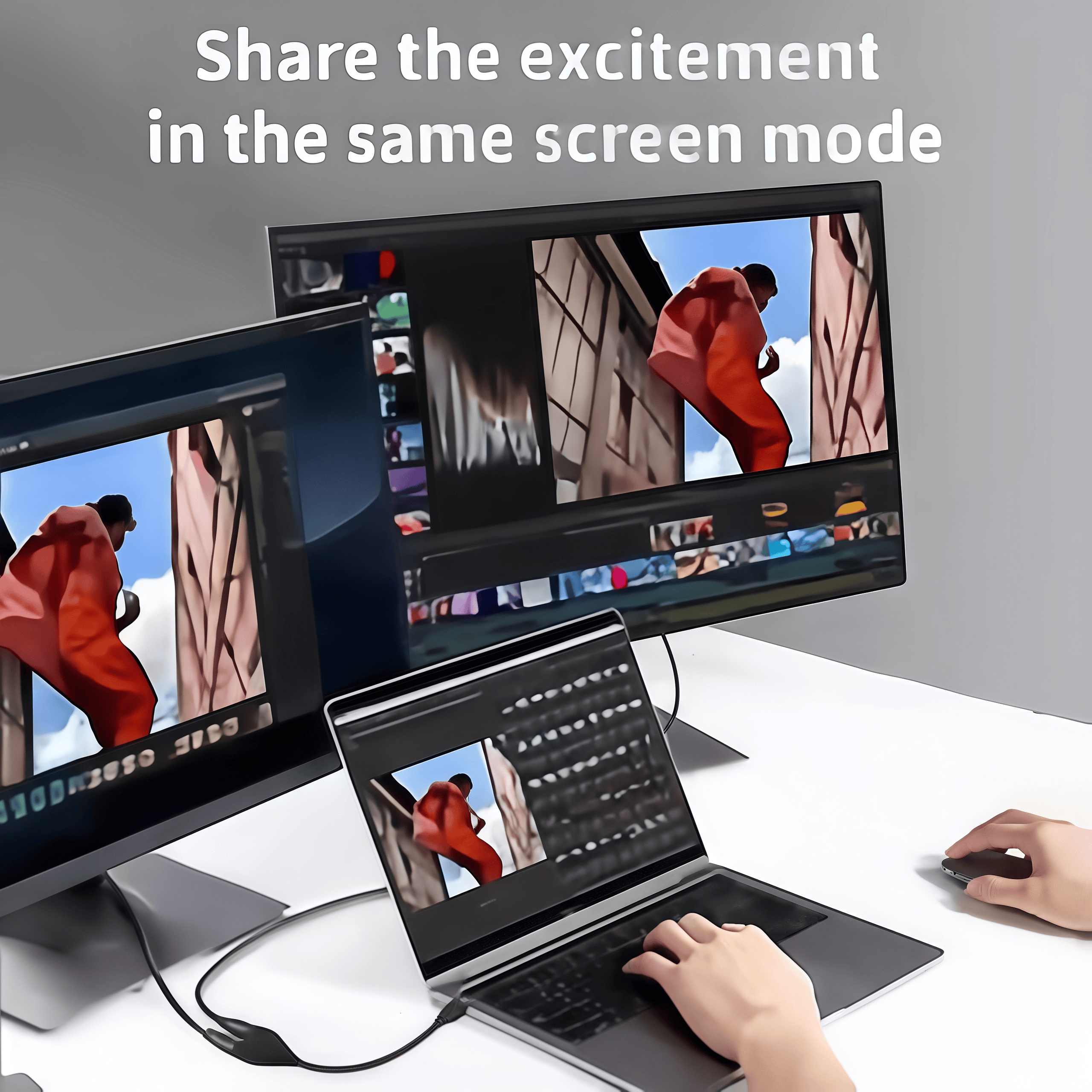 1 auf 2 HDMI-Splitter-Adapter – 1080P HD-Signalduplikator, männlich auf 2 weiblich Y-Kabel für Dual-Monitor/TV-Setup