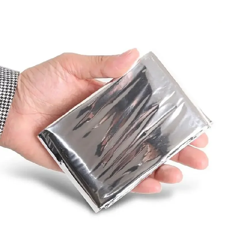 ผ้าห่มความร้อนฉุกเฉินกลางแจ้งกันน้ำ Survival ผ้าห่มอลูมิเนียมฟอยล์ Hot Space กู้ภัยฉุกเฉินผ้าม่านทหารผ้าห่ม