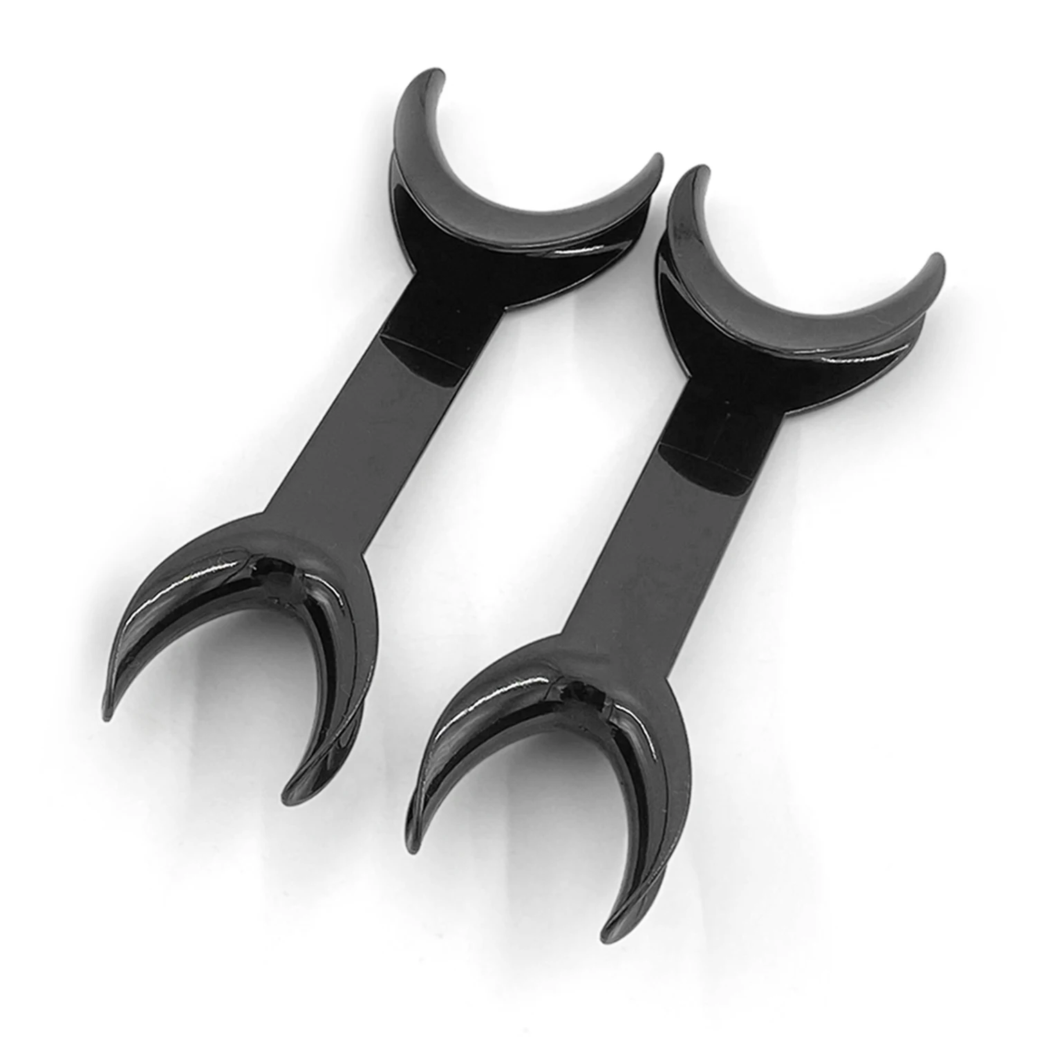 Retractor de labio de doble cabeza, Retractor Dental Intraoral de labio y mejillas, abridor de boca de ortodoncia Dental, herramientas de dentista, color negro, 2 uds.