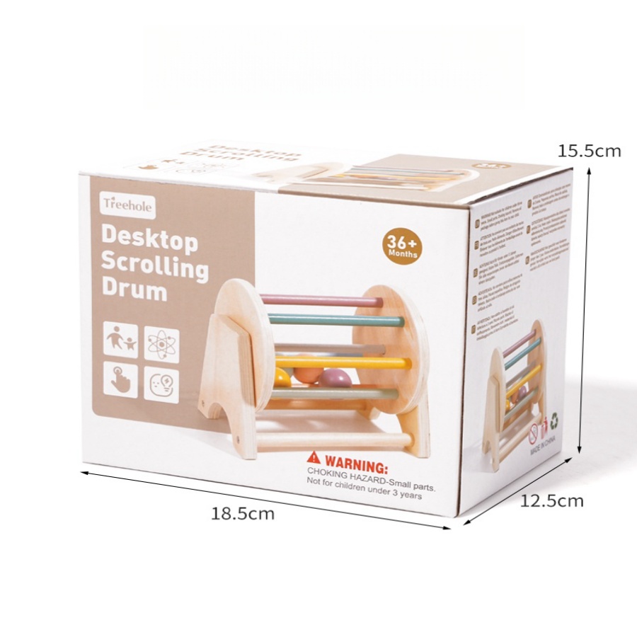 Montessori Baby Houten Speelgoed Munt Bal Drukke Trommel Baby Leermiddel Geschenken Kleur Vorm Cognitie Match Educatief Zintuiglijk Speelgoed