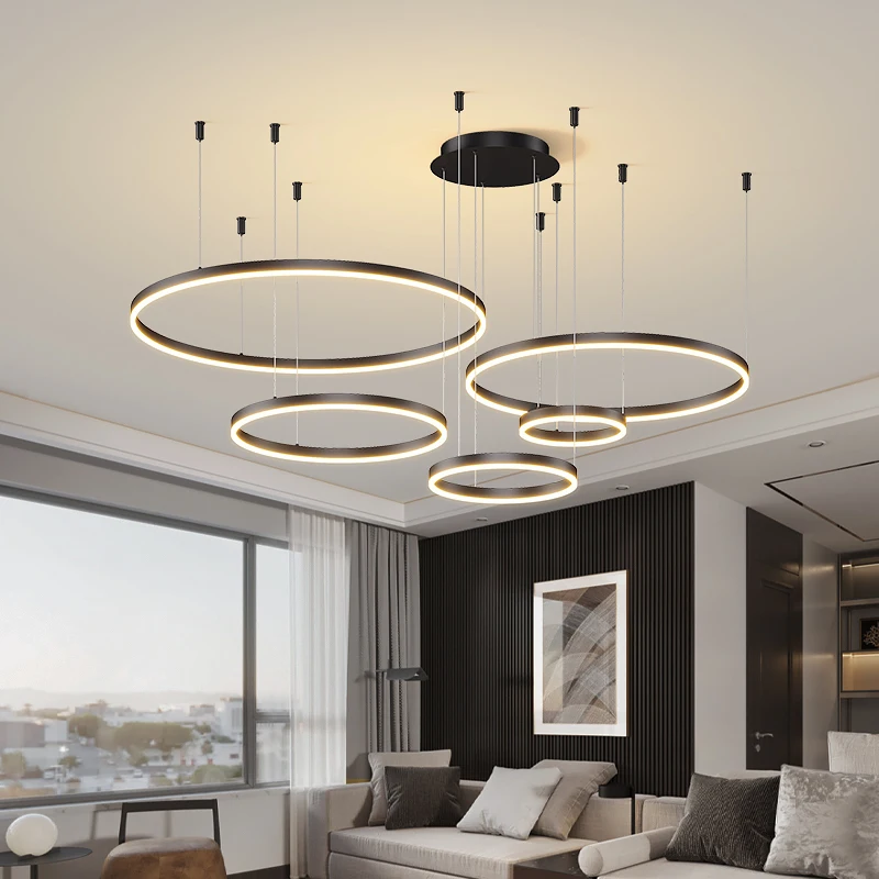 Đèn Led Hiện Đại Ốp Trần Đèn Chùm Tròn Vòng Đèn Chùm Sống Phòng Ngủ Phòng Ăn Chiếu Sáng Nhà Chiếu Sáng Trong Nhà Trang Trí Đèn Chùm