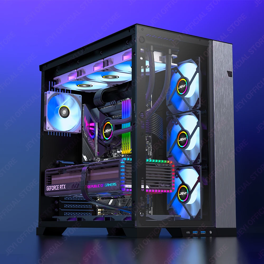 JEYI 120 mm PC-ARGB-Lüfter AURA SYNC RGB-Computerlüfter Ultra Silent Heatsink Ventilador mit 4PIN PWM und 5V 3PIN ARGB-Anschluss
