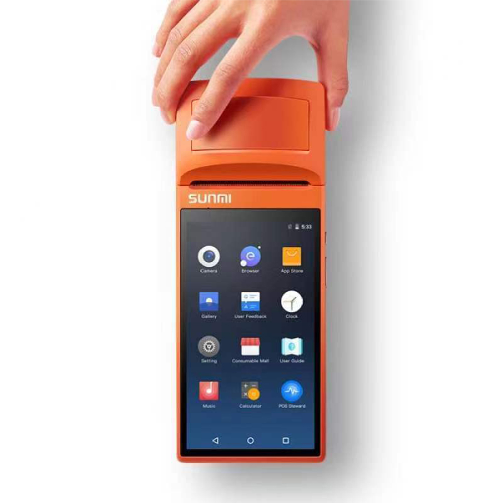 Terminal POS V1s de mano usada, dispositivo con Android 6,0, 5.5HD, compatible con 3G, Bluetooth, WiFi, 58mm, impresora térmica, escáner PDA, versión abierta, 90%, nuevo