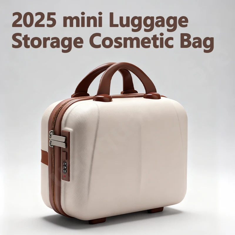 2025 neue tragbare Reise-Handtasche mit Hartschale, Mini-Gepäckaufbewahrung, Toilettenartikel, Kosmetiktasche mit Passwortsperre zum Schutz von Kosmetika