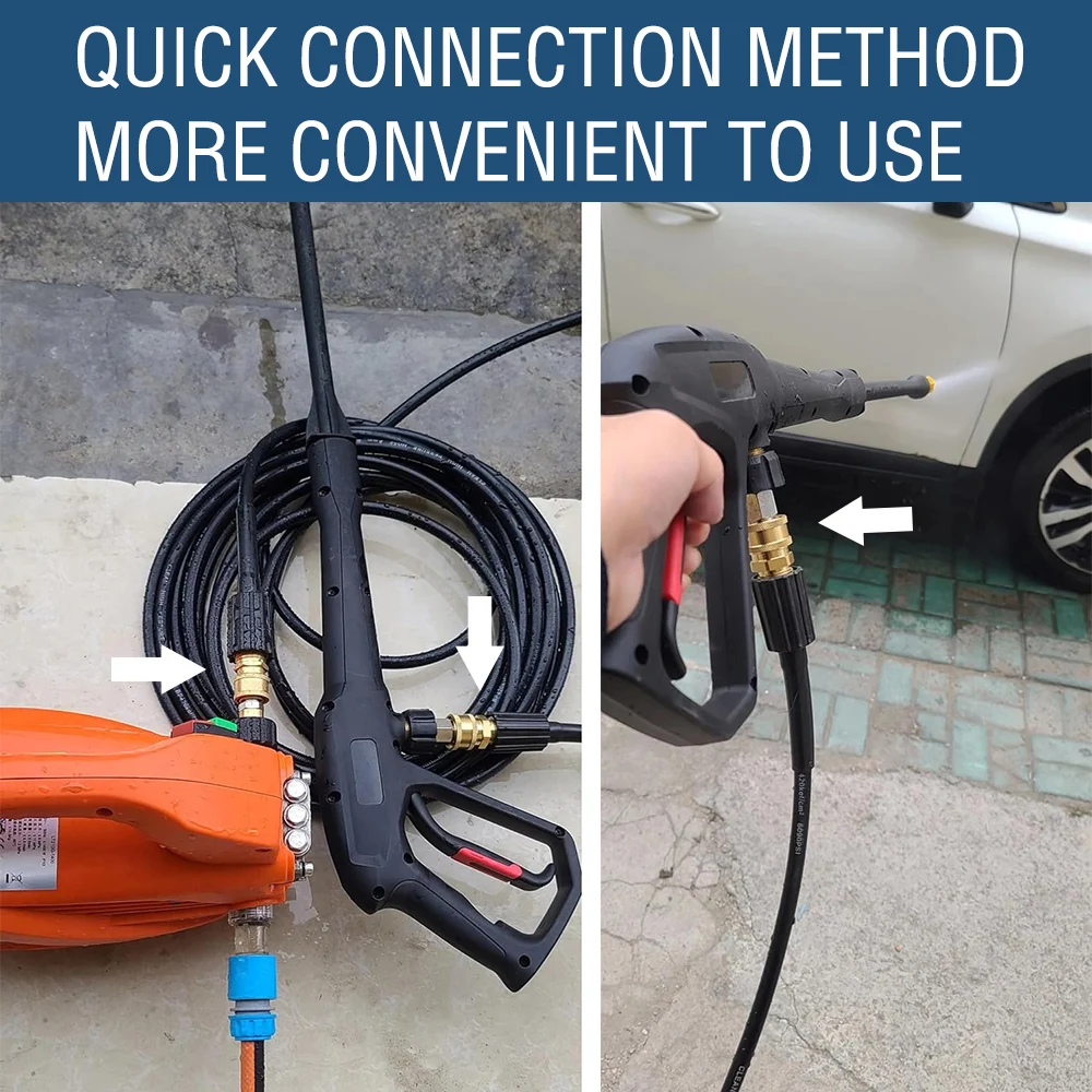 เครื่องซักผ้าความดัน Quick Connect FITTING M22 14 มม.ถึง 1/4 นิ้วเครื่องซักผ้าความดันท่อปืนอะแดปเตอร์ทองเหลืองเครื่องซักผ้า QUICK RELEASE CONNECTOR