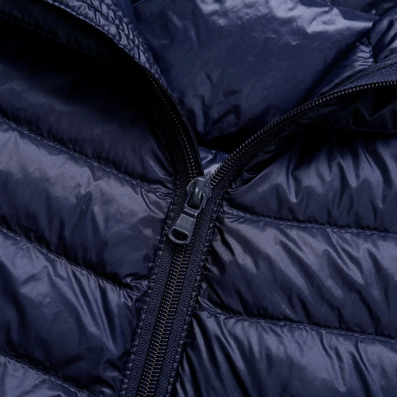 Plus Size Schinteon Mannen Witte Eend Donsjack Ultra Licht Dunne Toevallige Jas Bovenkleding Met Kap Nieuwe Aankomst Winter Herfst