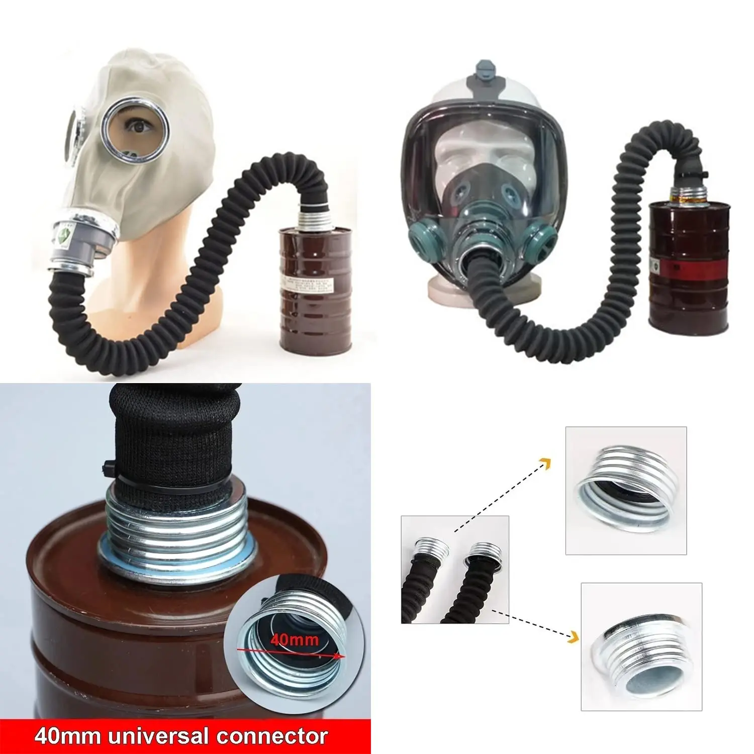 0.5M/1M RD40 Hose For 3M Gas Mask 6800A FM14 05A Respirator Rubber Flexible Scalable Good Airtightness