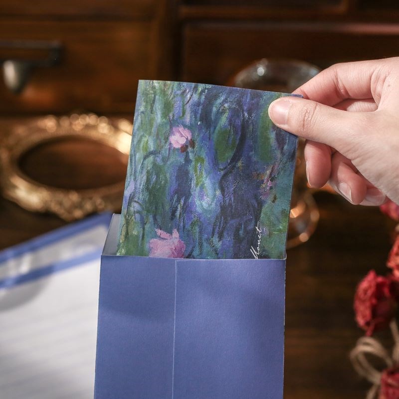 Briefpapier-Umschläge im Van-Gogh-Stil, Brief-Set, inklusive 4 Papier-Briefpapier und 2 Umschlägen für das Schulbüro