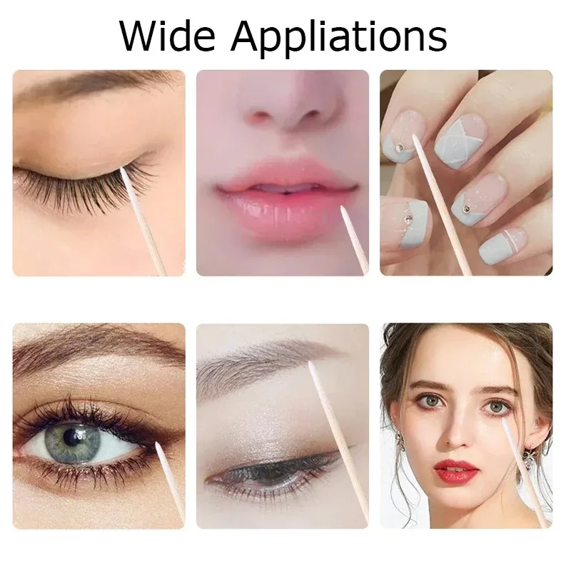 1000pcs Micro ไม้ผ้าฝ้าย Swab Eyelash EXTENSION เครื่องมือ Tatoo Microblading ทําความสะอาดไม้ Sticks เครื่องสําอางค์แปรงฝ้าย Buds เคล็ดลับ