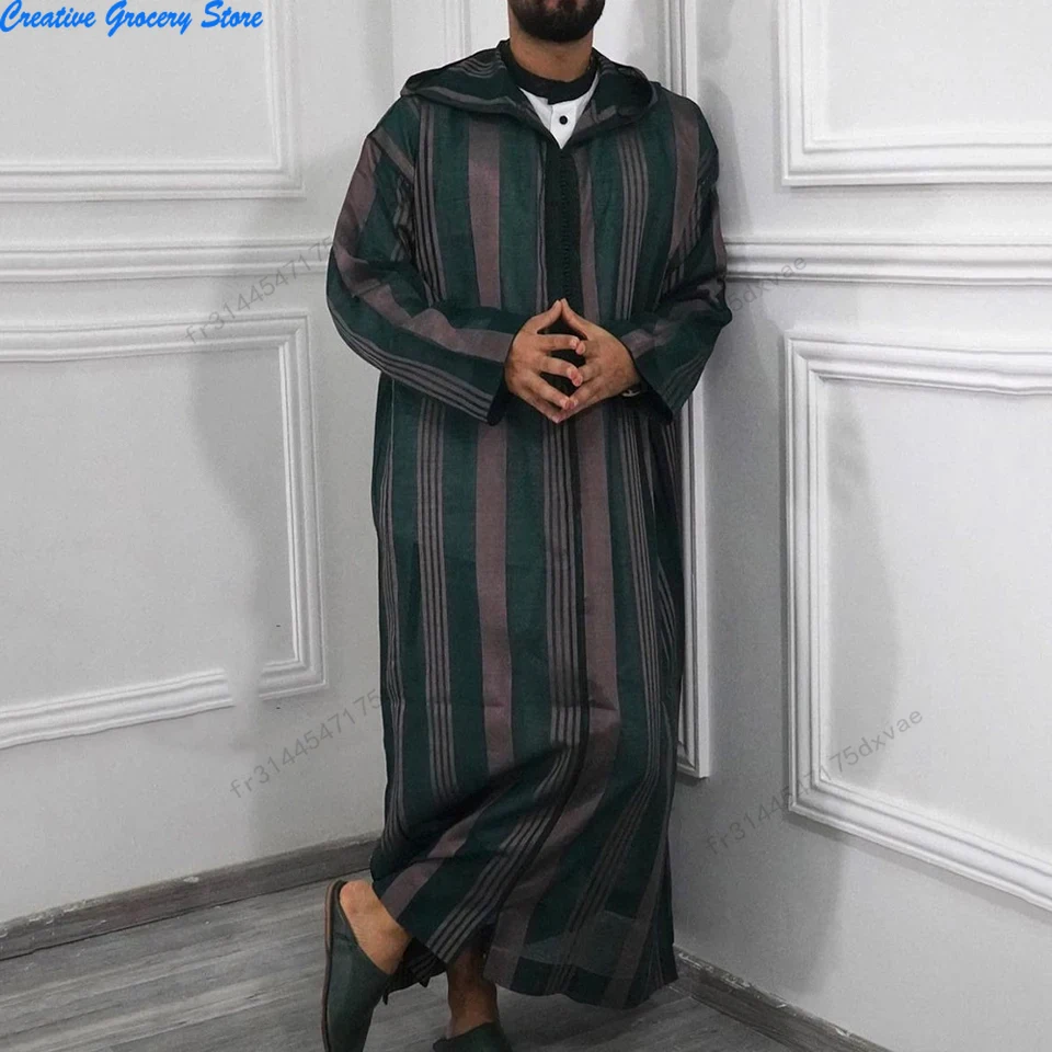 Thobe muçulmano para homens, roupa islâmica, Jubba Robe, Kaftan solto, moda ramadã, etnia tradicional, vestido árabe, turco, Dubai