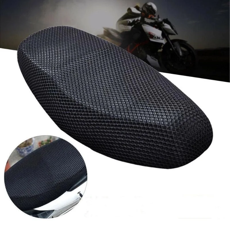 Capa de tecido de malha 3d para motocicleta, almofada antiderrapante para assento de scooter, bicicleta elétrica, verão, respirável, capa de rede de almofada, novo