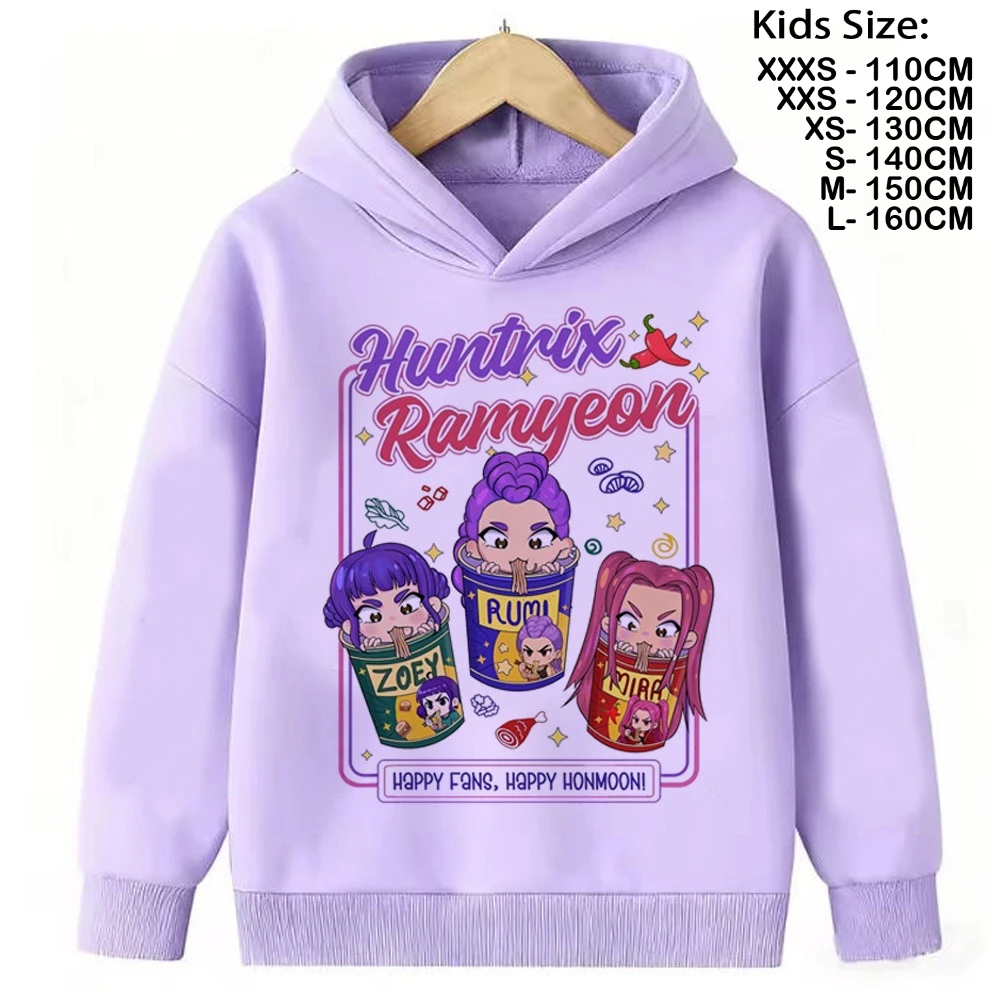 KPop Demon Hunters Hoodies Bebê Menina Menino Roupas Moda Casual Moletons Com Capuz K-Pop Demon Hunters Pulôver Crianças