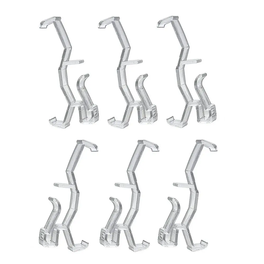 Curtain Clip 6pcs 2 Inch Curtain Hidden Clip Transparent Plastic Fixer Bracket for Blinds Patch Clip Window Shutter Hardware